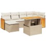 Set of 7-piece garden sofas and beige synthetic rattan cushions by , Garden sets - Ref: Foro24-3274061, Price: 617,99 €, Disc...