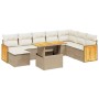 Set de sofás de jardín 9 pzas con cojines ratán sintético beige de , Conjuntos de jardín - Ref: Foro24-3274096, Precio: 755,9...