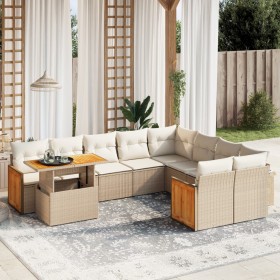 Garden sofa set with beige cushions, 10 pieces, synthetic rattan by , Garden sets - Ref: Foro24-3274124, Price: 815,06 €, Dis...