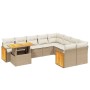 Garden sofa set with beige cushions, 10 pieces, synthetic rattan by , Garden sets - Ref: Foro24-3274124, Price: 807,23 €, Dis...