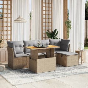 Set Gartensofas mit Kissen 6 Stück synthetisches Rattan beige von , Gartensets - Ref: Foro24-3275467, Preis: 412,16 €, Rabatt: %