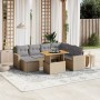 Garden sofa set with beige cushions, 8 pieces, PE rattan by , Garden sets - Ref: Foro24-3275607, Price: 574,07 €, Discount: %