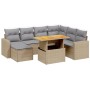 Garden sofa set with beige cushions, 8 pieces, PE rattan by , Garden sets - Ref: Foro24-3275607, Price: 574,07 €, Discount: %