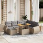 Garden sofa set with beige cushions, 8 pieces, PE rattan by , Garden sets - Ref: Foro24-3275831, Price: 609,38 €, Discount: %