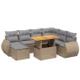 Garden sofa set with beige cushions, 8 pieces, PE rattan by , Garden sets - Ref: Foro24-3275831, Price: 609,38 €, Discount: %