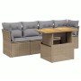 Set Gartensofas mit Kissen 5 Stück synthetisches Rattan beige von , Gartensets - Ref: Foro24-3270667, Preis: 370,19 €, Rabatt: %