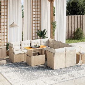 Garden sofa set 9 pieces with beige synthetic rattan cushions by , Garden sets - Ref: Foro24-3270722, Price: 732,00 €, Discou...