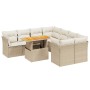 Set de sofás de jardín 9 pzas con cojines ratán sintético beige de , Conjuntos de jardín - Ref: Foro24-3270722, Precio: 732,0...