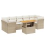 Garden sofa set with beige cushions, 8 pieces, PE rattan by , Garden sets - Ref: Foro24-3270701, Price: 710,77 €, Discount: %