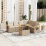 Set of 7-piece garden sofas and beige synthetic rattan cushions by , Garden sets - Ref: Foro24-3273536, Price: 640,21 €, Disc...