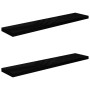 Floating wall shelves 2 pcs Glossy black MDF 120x23.5x3.8 cm by vidaXL, Shelves and shelves - Ref: Foro24-323779, Price: 48,2...