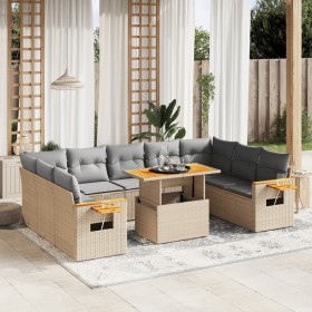 Set von 11-teiligen Gartensofas mit beigen Kissen aus synthetischem Rattan von , Gartensets - Ref: Foro24-3273691, Preis: 823...