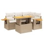 Set Gartensofas mit Kissen 5 Stück synthetisches Rattan beige von , Gartensets - Ref: Foro24-3273501, Preis: 577,12 €, Rabatt: %