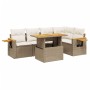 Garden sofa set with 6-piece synthetic rattan beige cushions by , Garden sets - Ref: Foro24-3273508, Price: 617,99 €, Discoun...