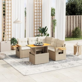 Set Gartensofas mit Kissen 6 Stück synthetisches Rattan beige von , Gartensets - Ref: Foro24-3273515, Preis: 617,28 €, Rabatt: %