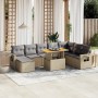 Garden sofa set 9 pieces with beige synthetic rattan cushions by , Garden sets - Ref: Foro24-3275740, Price: 657,16 €, Discou...