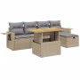 Garden sofa set with 6-piece synthetic rattan beige cushions by , Garden sets - Ref: Foro24-3275698, Price: 434,23 €, Discoun...