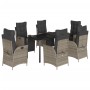 Garden dining set 7 pieces and gray synthetic rattan cushions by , Garden sets - Ref: Foro24-3213431, Price: 968,50 €, Discou...