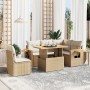 Set Gartensofas mit Kissen 6 Stück synthetisches Rattan beige von , Gartensets - Ref: Foro24-3273522, Preis: 631,24 €, Rabatt: %