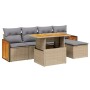 Garden sofa set with 6-piece synthetic rattan beige cushions by , Garden sets - Ref: Foro24-3273936, Price: 452,64 €, Discoun...