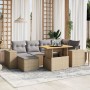 Set of 7-piece garden sofas and beige synthetic rattan cushions by , Garden sets - Ref: Foro24-3275929, Price: 549,19 €, Disc...