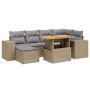 Set of 7-piece garden sofas and beige synthetic rattan cushions by , Garden sets - Ref: Foro24-3275929, Price: 549,19 €, Disc...