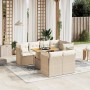 Garden sofa set with beige cushions, 8 pieces, PE rattan by , Garden sets - Ref: Foro24-3270708, Price: 710,77 €, Discount: %