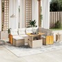 Garden sofa set with beige cushions, 8 pieces, PE rattan by , Garden sets - Ref: Foro24-3274075, Price: 645,67 €, Discount: %