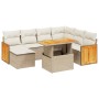 Garden sofa set with beige cushions, 8 pieces, PE rattan by , Garden sets - Ref: Foro24-3274075, Price: 645,67 €, Discount: %