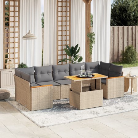 Set Gartensofas mit beigen Kissen 8 Stück PE Rattan von , Gartensets - Ref: Foro24-3272991, Preis: 606,54 €, Rabatt: %