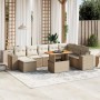 Set mit 9 Gartensofas mit beigen Kissen aus synthetischem Rattan von , Gartensets - Ref: Foro24-3272773, Preis: 775,36 €, Rab...