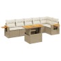 Set aus 7-teiligen Gartensofas und Kissen, synthetisches Rattan, beige von , Gartensets - Ref: Foro24-3273529, Preis: 648,48 ...