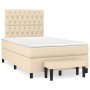 Cama box spring con colchón tela color crema 120x190 cm de , Camas y somieres - Ref: Foro24-3270381, Precio: 477,99 €, Descue...