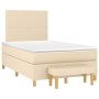 Box spring bed with cream-colored fabric mattress 120x190 cm by , Beds and slatted bases - Ref: Foro24-3270395, Price: 444,69...