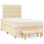 Cama box spring con colchón tela color crema 120x190 cm de , Camas y somieres - Ref: Foro24-3270430, Precio: 473,41 €, Descue...