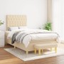 Cama box spring con colchón tela color crema 120x190 cm de , Camas y somieres - Ref: Foro24-3270430, Precio: 473,41 €, Descue...