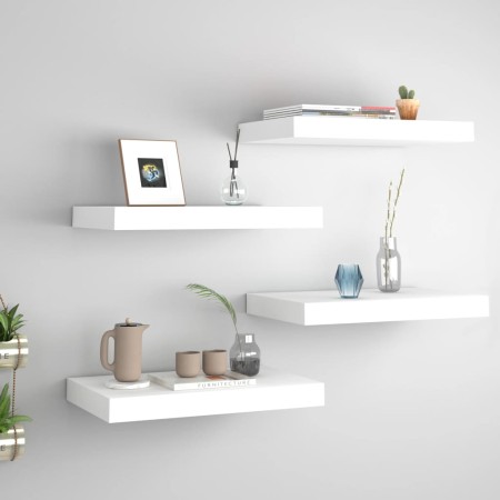 Set of 4 white MDF floating wall shelves 40x23x3.8 cm by vidaXL, Shelves and shelves - Ref: Foro24-323807, Price: 45,38 €, Di...