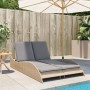 Sonnenliege mit Kissen aus synthetischem Rattan beige 114x205x73 cm von , Liegen - Ref: Foro24-368290, Preis: 263,67 €, Rabat...