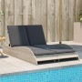 Light gray synthetic rattan sun lounger with cushions 114x205x73 cm by , Loungers - Ref: Foro24-368292, Price: 265,14 €, Disc...