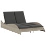 Light gray synthetic rattan sun lounger with cushions 114x205x73 cm by , Loungers - Ref: Foro24-368292, Price: 265,14 €, Disc...