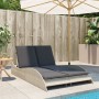 Sonnenliege mit Kissen synthetisches Rattan hellgrau 114x205x73 cm von , Liegen - Ref: Foro24-368292, Preis: 265,14 €, Rabatt: %