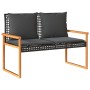 Garden bench with black synthetic rattan cushion and acacia wood by , garden benches - Ref: Foro24-365862, Price: 107,10 €, D...