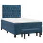 Box spring bed with dark blue velvet mattress 120x190 cm by , Beds and slatted bases - Ref: Foro24-3270491, Price: 462,29 €, ...