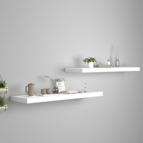 Floating wall shelves 2 units white MDF 90x23.5x3.8 cm by vidaXL, Shelves and shelves - Ref: Foro24-323818, Price: 40,04 €, D...