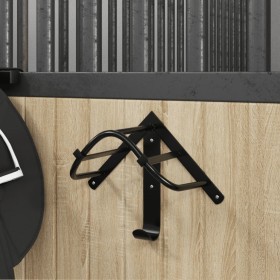 Black iron wall flange support by , Horse rein accessories - Ref: Foro24-172449, Price: 22,99 €, Discount: %