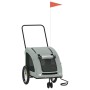 Fahrradanhänger Haustiere Bügeleisen Oxford Stoff grau von , Kinderwagen für Haustiere - Ref: Foro24-93986, Preis: 114,99 €, ...