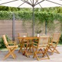 5-piece garden dining set made of solid wood and beige polypropylene. by , Garden sets - Ref: Foro24-3281699, Price: 380,68 €...