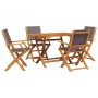 Set de comedor de jardín 5 pzas tela madera maciza antracita de , Conjuntos de jardín - Ref: Foro24-3281701, Precio: 343,93 €...