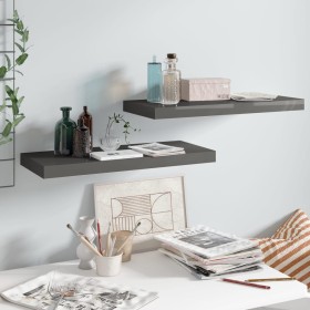 Floating wall shelves 2 pcs glossy gray MDF 60x23.5x3.8cm by vidaXL, Shelves and shelves - Ref: Foro24-323791, Price: 28,63 €...