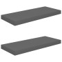 Floating wall shelves 2 pcs glossy gray MDF 60x23.5x3.8cm by vidaXL, Shelves and shelves - Ref: Foro24-323791, Price: 28,63 €...